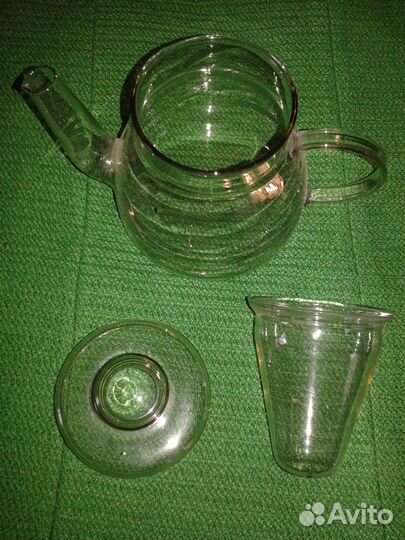 Чайник заварочный стеклянный, сахарница, графин