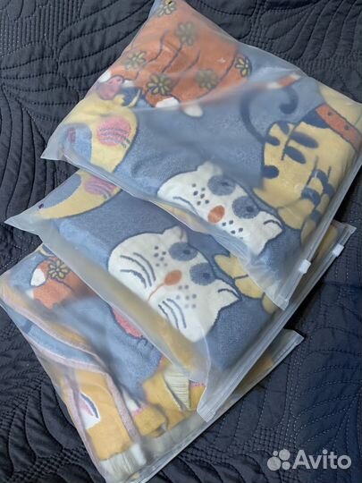 Полотенце муслин хлопок кошечки 50 на 75 2шт