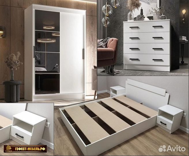 Спaльный гapнитуp бeлый Элeгaнт К800 №4