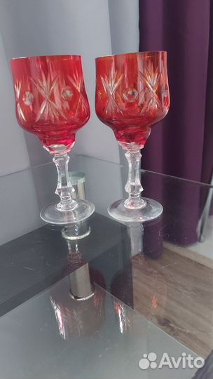 Пара хрусталтных бокалов времен СССР