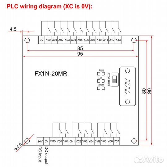 Плк (PLC) Fx1N-20MR