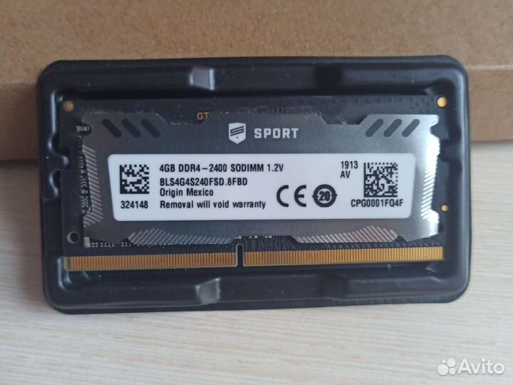 Озу ddr4 sodimm 2x4Gb 2400
