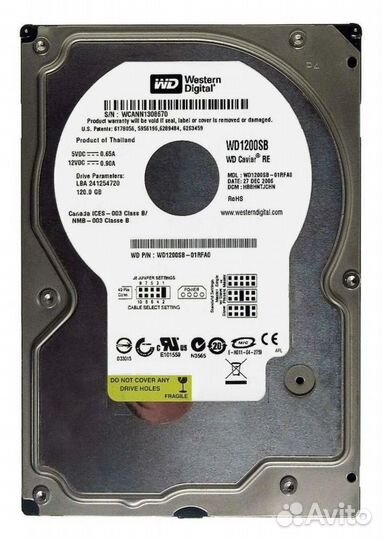 Жесткий диск Western Digital WD1200SB 120Gb IDE
