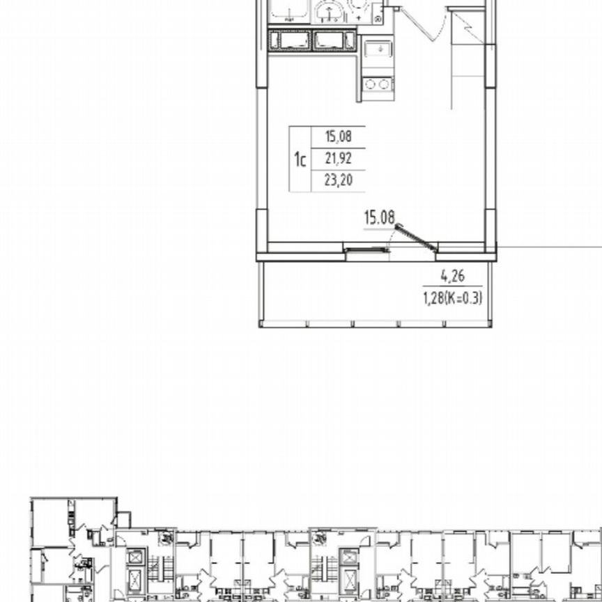 Квартира-студия, 23,2 м², 9/11 эт.