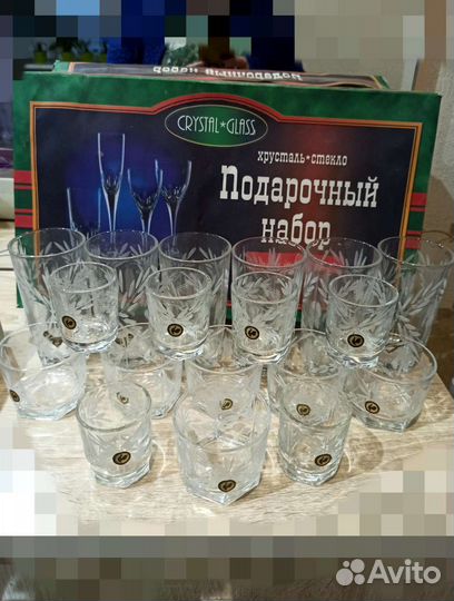 Подарочный набор гусь хрустальный новый