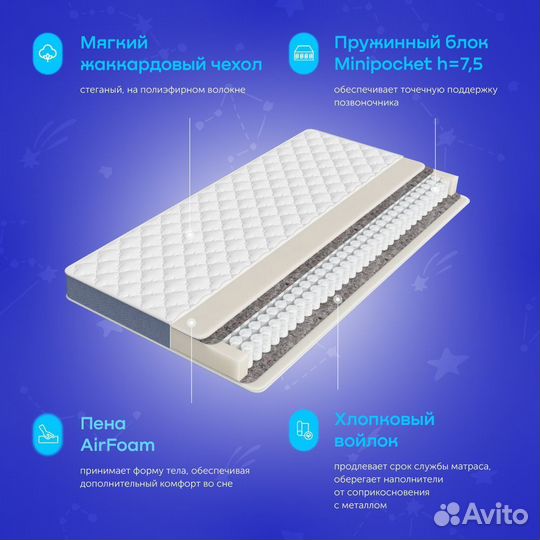 Детский матрас BuySunny независимые пружины 70х140