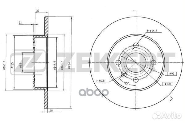 Диск торм. зад. Opel Astra H 05- Combo 01- Me