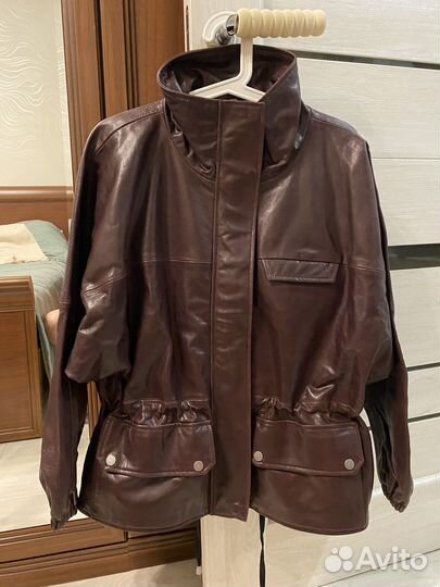 Кожаная куртка zara р.M