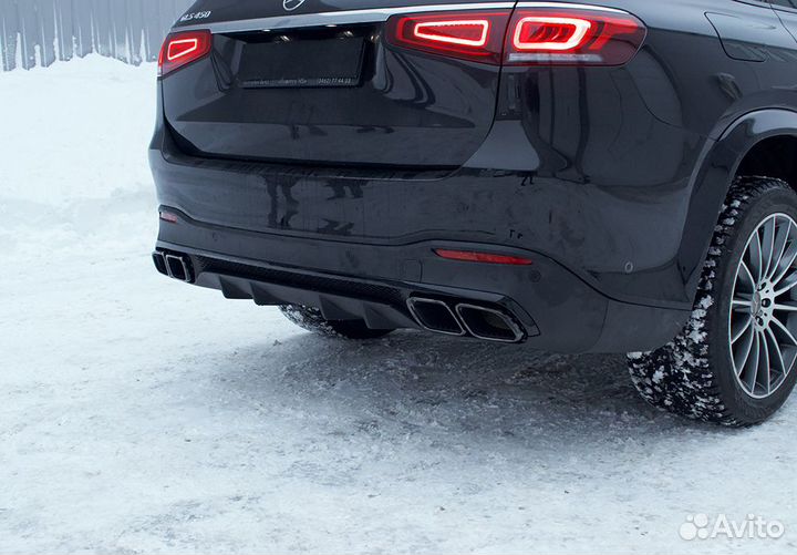 Диффузор насадки 63 AMG черные Mercedes GLS X167