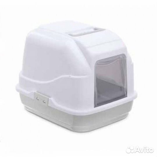 Имак туалет дкошек закрытый MY CAT,бело-серый, 50х