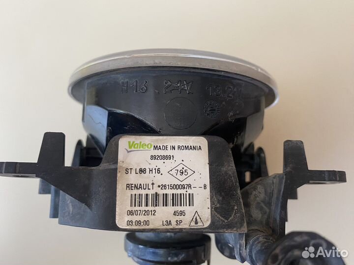 Фара противотуманная renault koleos