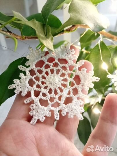 Набор ёлочных игрушек снежинки, новый