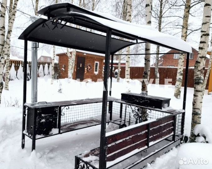Мангал с крышей