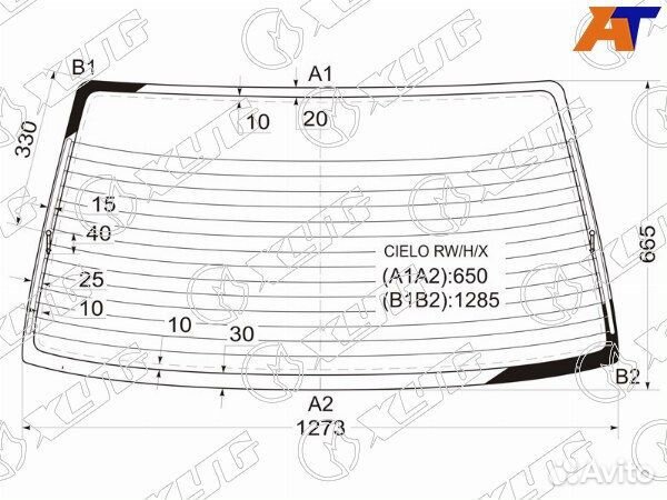 Стекло заднее daewoo nexia