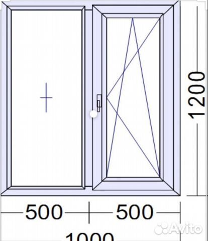 Пластиковые окна 1200х1000