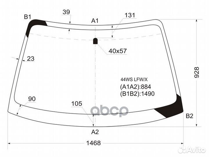 Стекло лобовое subaru impreza 5D WGN 00-07 44WS