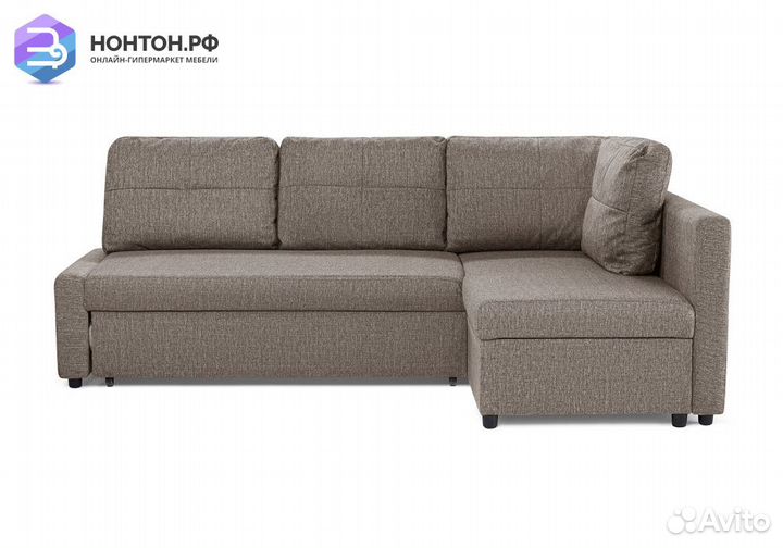 Диван угловой дельфин Поло светло-коричневый