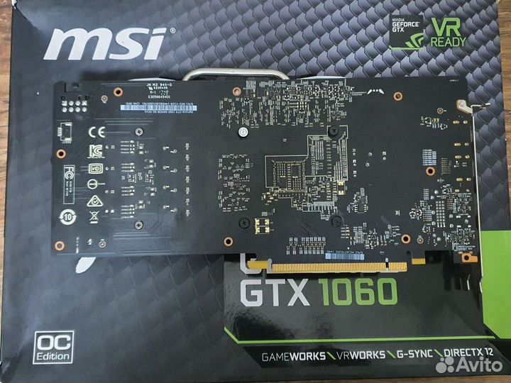 MSI GeForce GTX 1060 armor 6Gb
