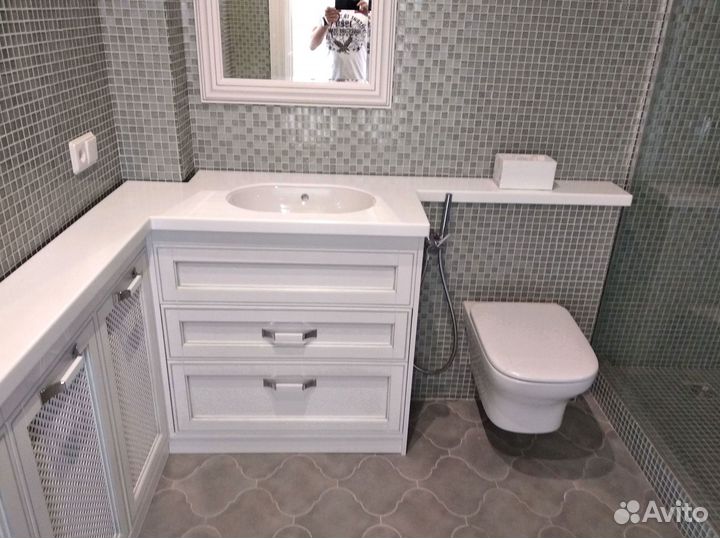 Столешница для ванной из искуственного камня