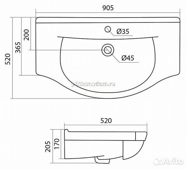 Style Line Стандарт Умывальник Эльбрус 90
