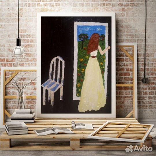 Картина маслом Дверь 40 на 36