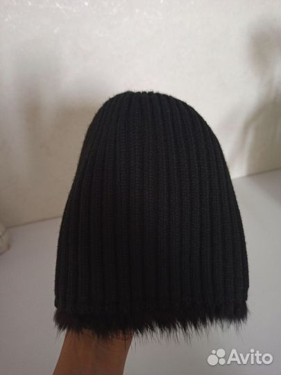 Шапка норковая женская вязаная