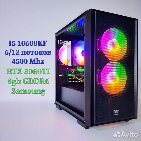 Игровой пк с гарантией RTX 3060 TI + I5 10600KF