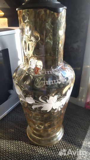 Большой старинный кувшин эмаль