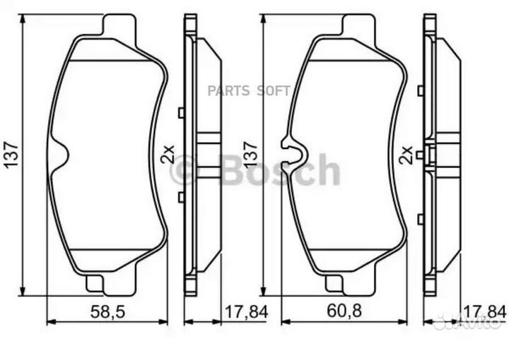 Bosch 0 986 494 796 Дисковые тормозные колодки, ко
