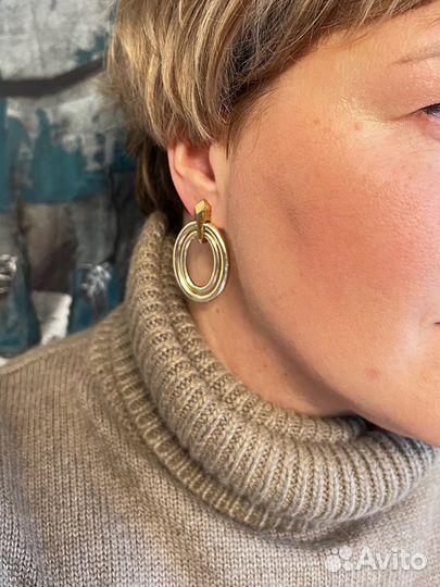 Крупные винтажные клипсы кольца Trifari США