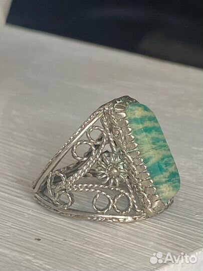 Серьги кольцо Амазонит СССР