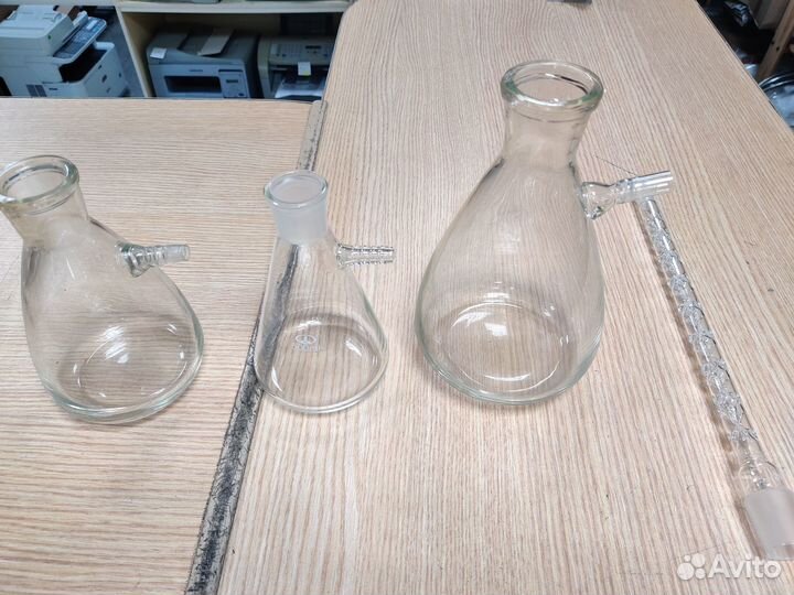Колба бунзена и стеклянный дефлегматор