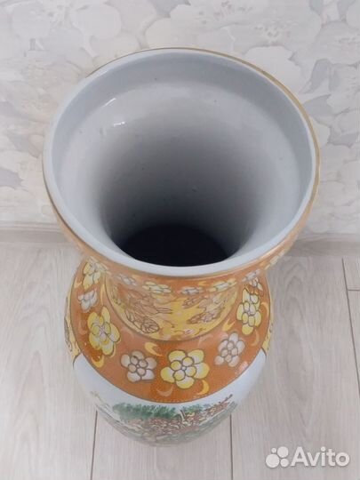 Ваза напольная керамическая с китайским рисунком