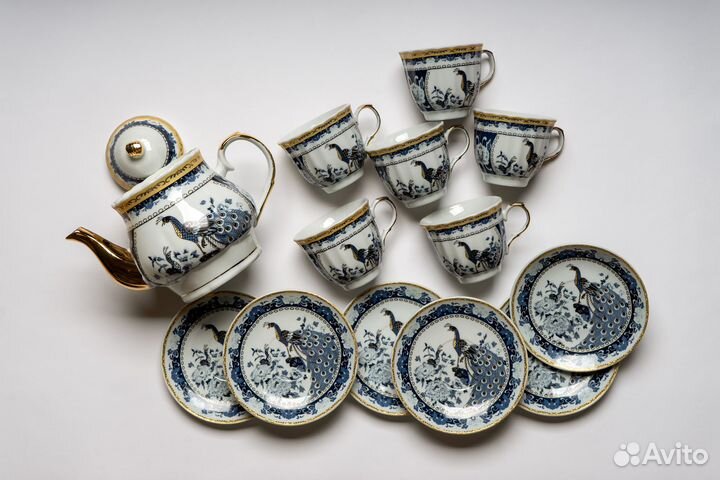 Сервиз чайно-кофейный на подставке 13 предметов