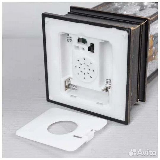 Фонарь новогодний музыкальный снегурочка со снегом