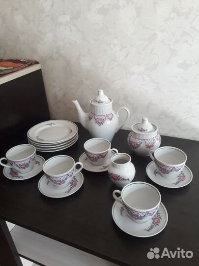 Фарфоровый кофейно-чайный сервиз пфз новый