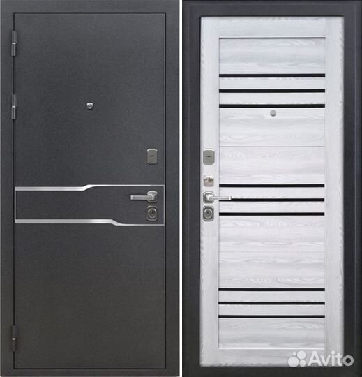 Входная дверь Тайгер Форта Серебро/Ривьера Айс