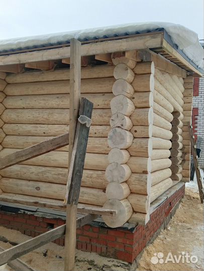 Шлифовка и покраска сруба