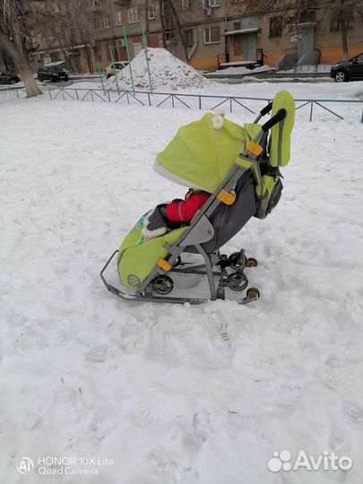 Детские санки коляска бу с колёсами