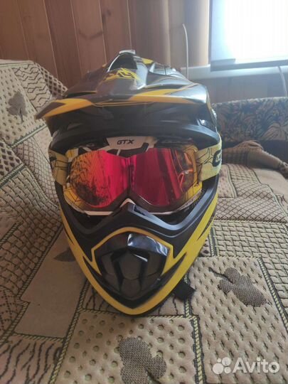 Шлем для мотокросса с очками