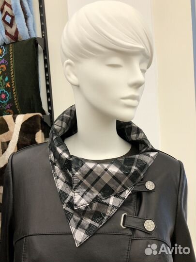 Кожаный плащ женский авторский дизайн 48 размер