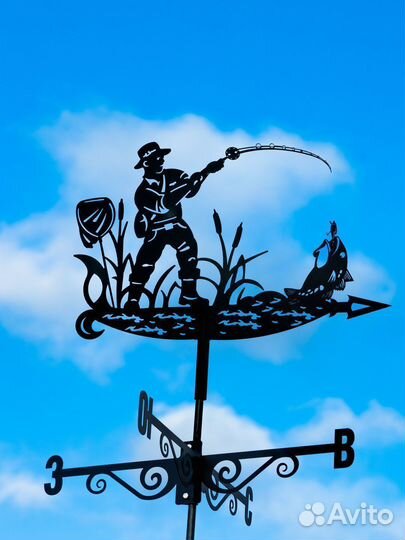 Флюгеры на крышу для охотников и рыболовов
