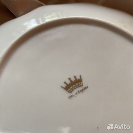 Чайная пара фарфор с 2 блюдцами ракушками