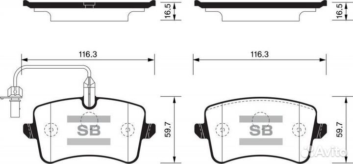 Sangsin brake SP2317 Колодки задние audi A6 (C7) S