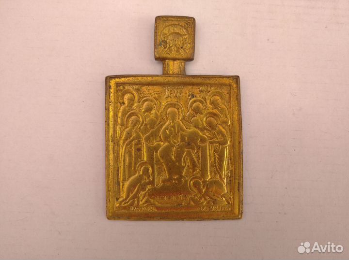 Меднолитая Икона Навершие Позолота Седмица Деисус