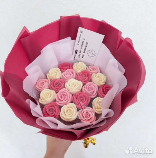 Шоколадный букет роз