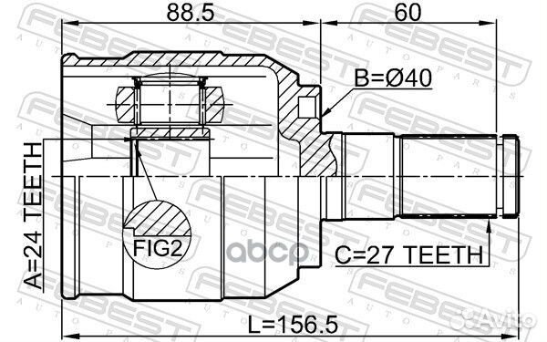 ШРУС внутренний правый 24X40X27 hyundai