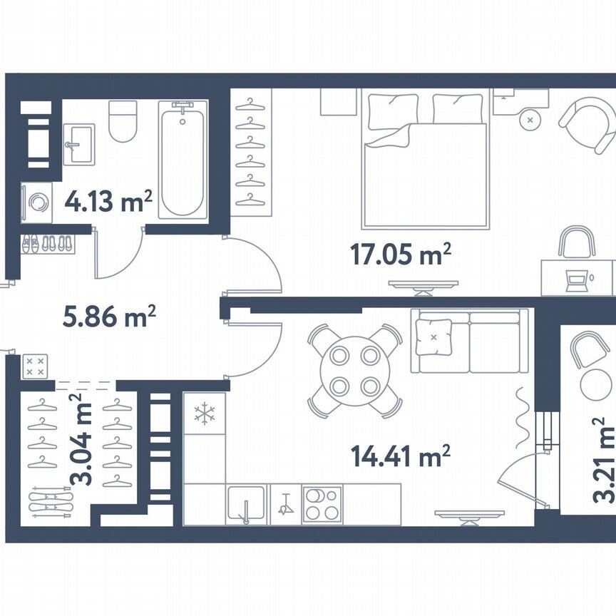 1-к. квартира, 46,1 м², 11/11 эт.