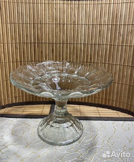 Ваза для фруктов старинное стекло