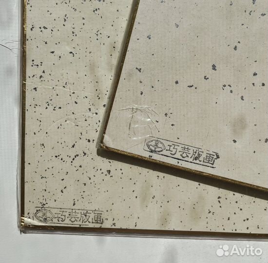 Японские панно-живопись винтаж прошлый век картон